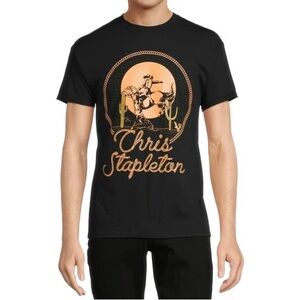 CHRIS STAPLETON Black Graphic Cowboy Band Tee